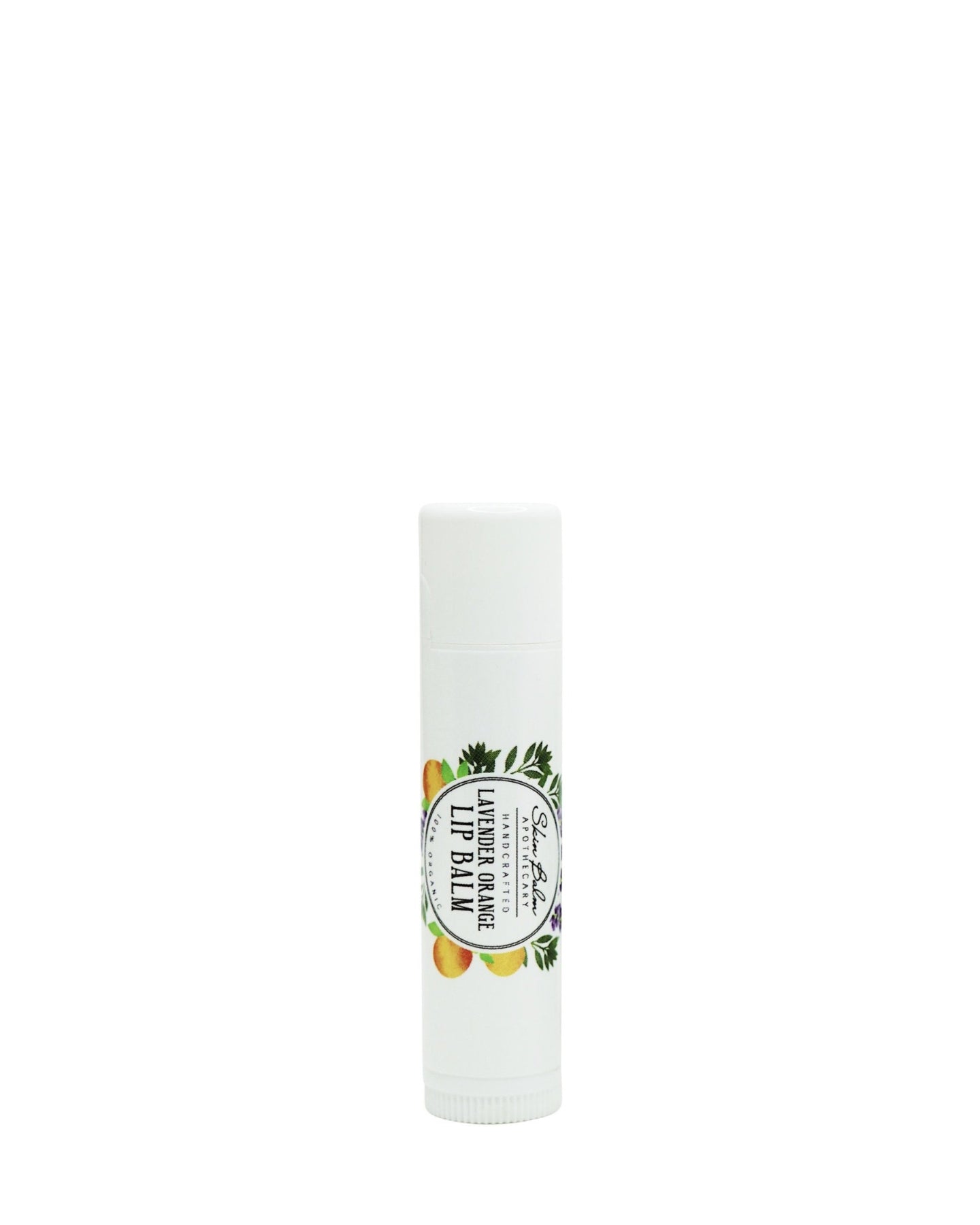 Lavender Orange Lip Balm against a white background.